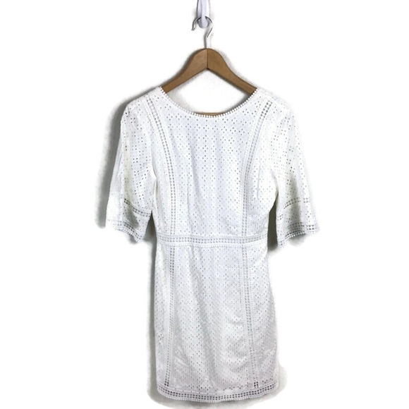 NEW NWT L’agence Dress White Eyelet Sheath - Picture 1 of 7